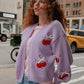 You're the Cherry on Top Puff Cardigan Sweater mure + grand 
