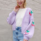 You're the Cherry on Top Puff Cardigan Sweater mure + grand 