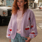You're the Cherry on Top Puff Cardigan Sweater mure + grand 