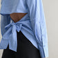 Yusra Back-Tie Detail Long Sleeve Shirt Clothing Luvée 