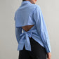 Yusra Back-Tie Detail Long Sleeve Shirt Clothing Luvée 