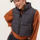 Zaya Cropped Zipper Closure Puffer Vest Clothing Hyfve 