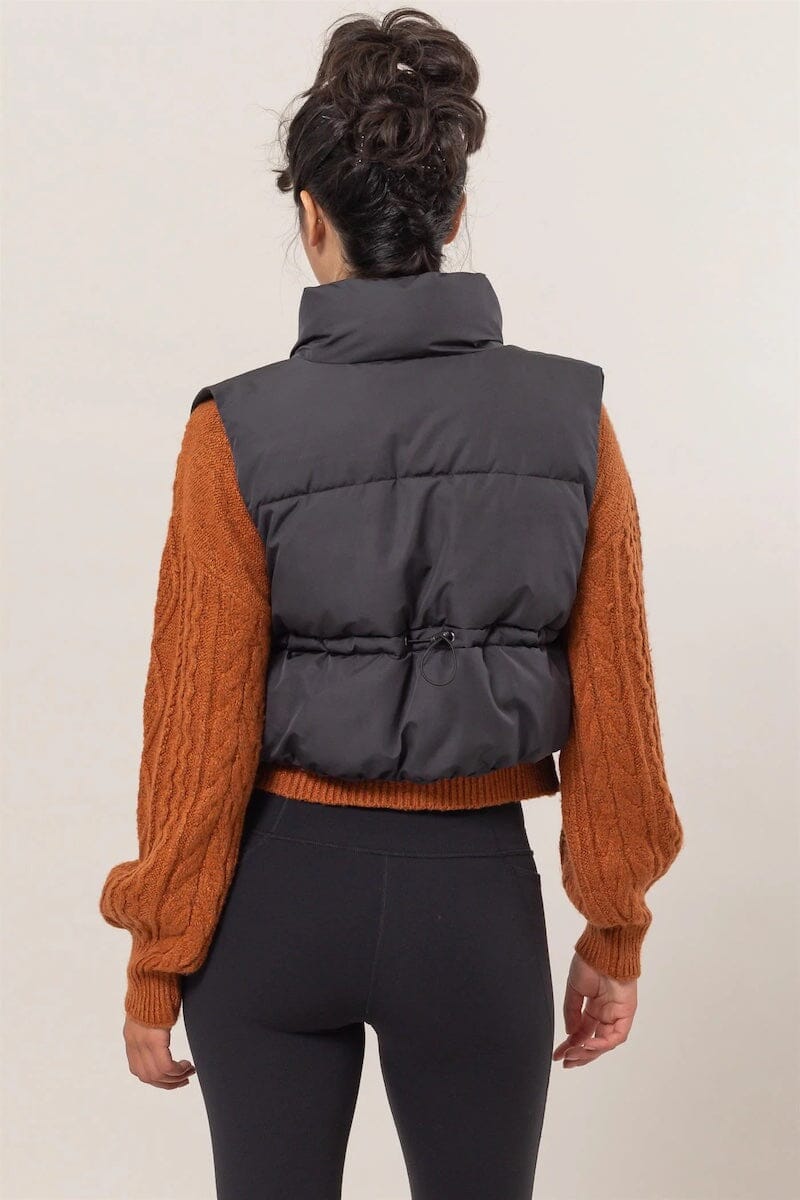 Zaya Cropped Zipper Closure Puffer Vest Clothing Hyfve 