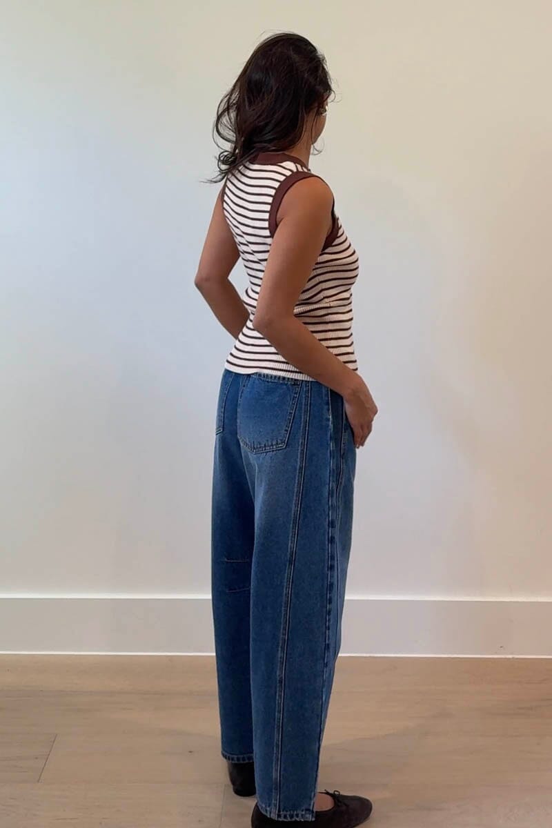 Zena Mid Rise Horseshoe Denim Pants Clothing Et Clet 