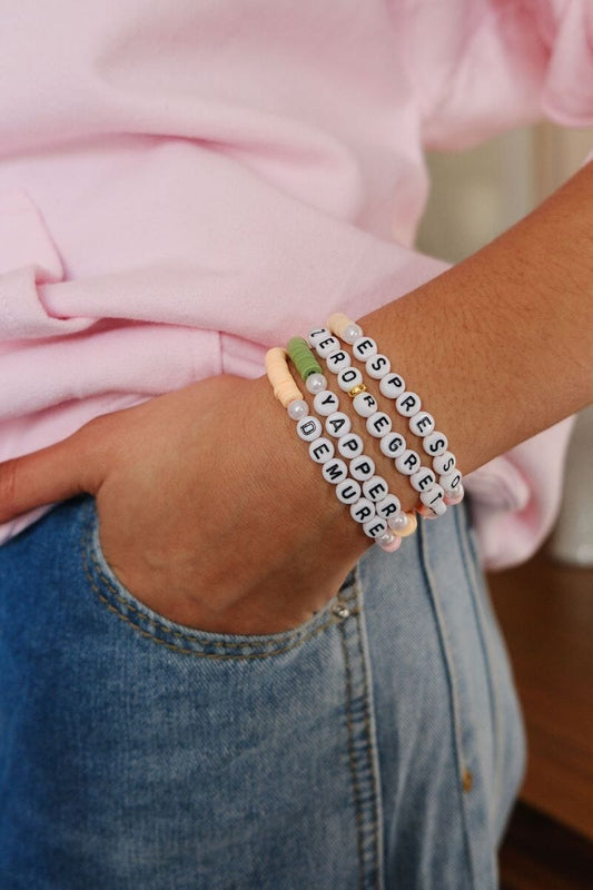 Zero Regrets Inspirational Beaded Bracelet Bracelet mure + grand 