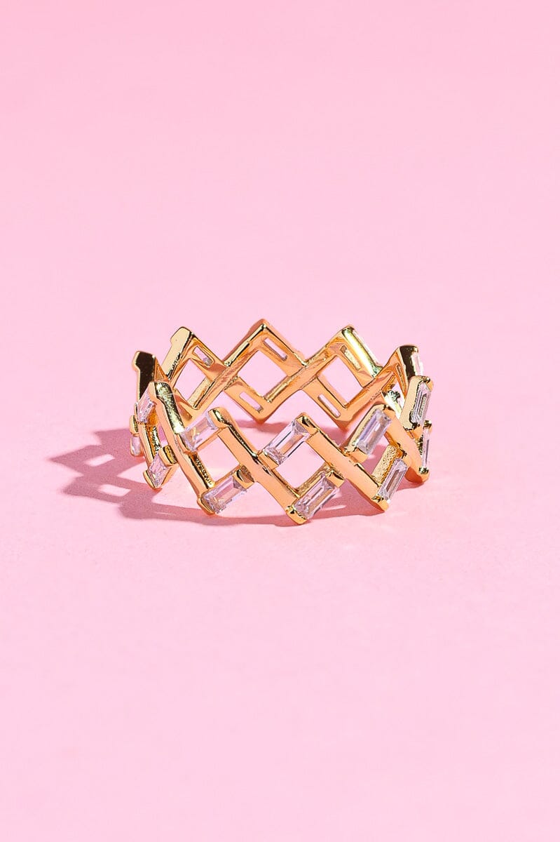 Zig Zag Baguette Sterling Silver RingMure + Grand