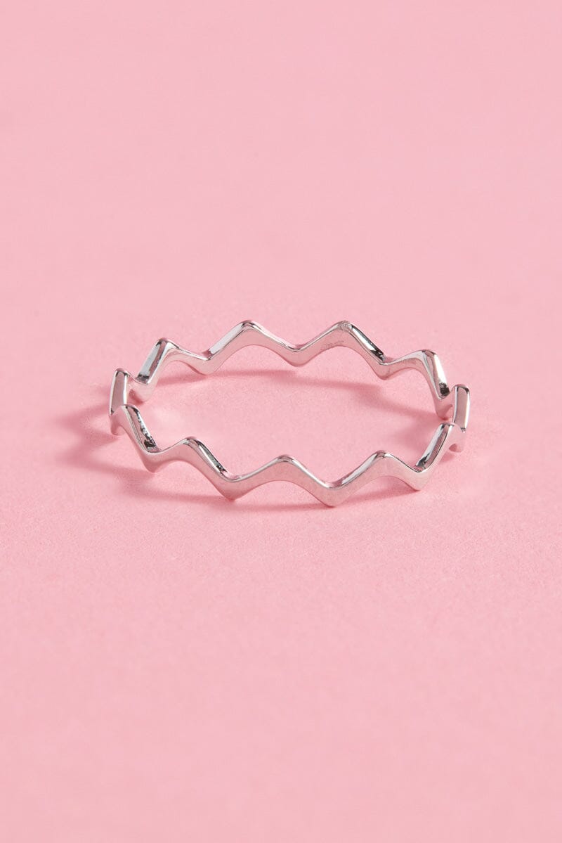 Zig Zag Sterling Silver Ring Ring mure + grand Silver 6 