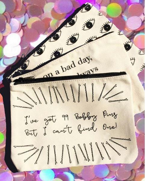 99 Bobby Pins Canvas Pouch, Inspirational Canvas Pouch - Mulberry & Grand