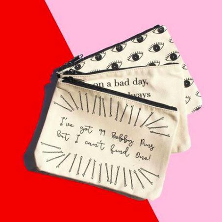 99 Bobby Pins Canvas Pouch, Inspirational Canvas Pouch - Mulberry & Grand