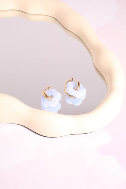 Acrylic Daisy Charm Dangle Earrings Earrings mure + grand Blue 