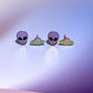 Alien + UFO Enamel Charm Stud Earrings Earrings Mure + Grand 