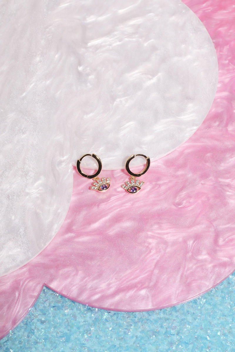All Eyes On You Sterling Silver Charm Dangle EarringsMure + Grand