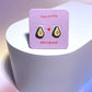 Avocado Enamel Charm Stud Earrings Earrings Mure + Grand Silver 