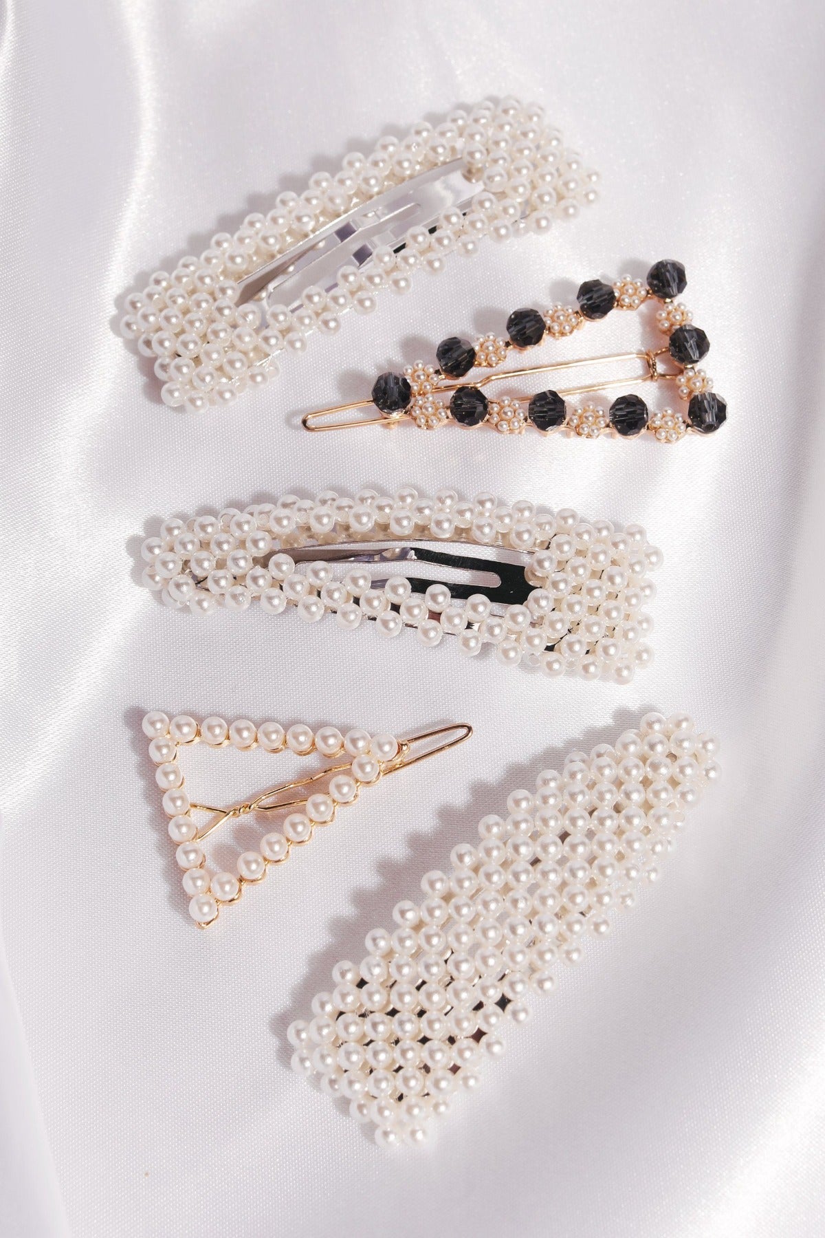 Bead and Pearl Triangle Hair Clip Hair Accessory Mure & Grand.