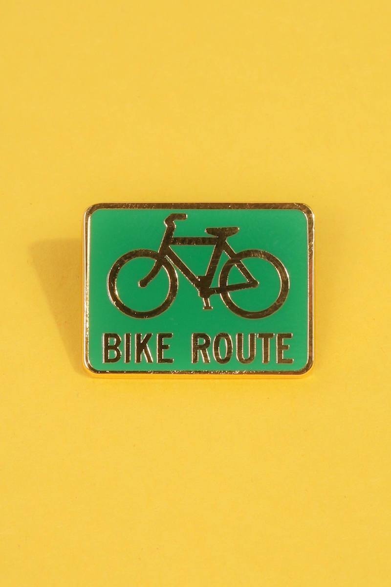 Bike Route Enamel Pin Enamel Pin Patches & Pins 