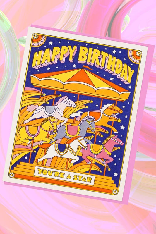 Birthday Carousel Greeting Card Greeting & Note Cards Lucky Horse Press 