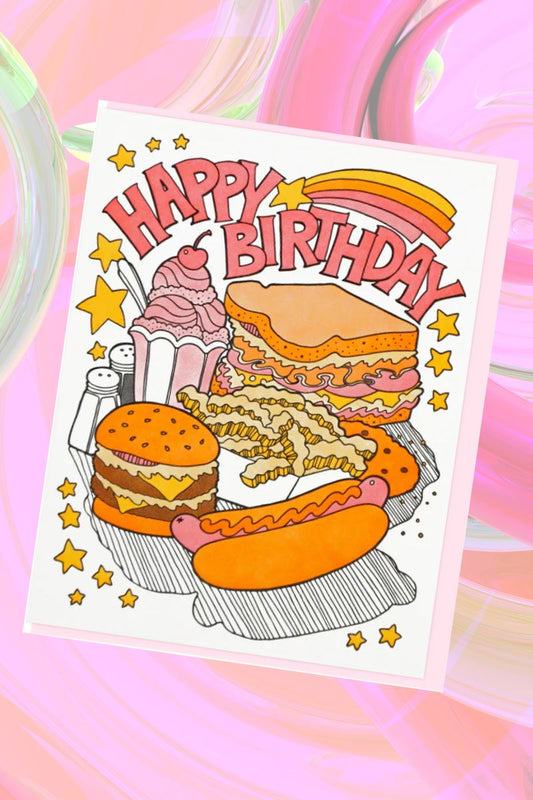 Birthday Fast Food Greeting Card Greeting & Note Cards Lucky Horse Press 
