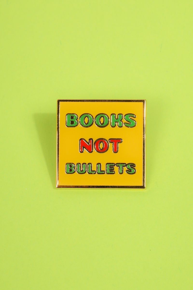 Books Not Bullets Enamel Pin Enamel Pin Patches & Pins 