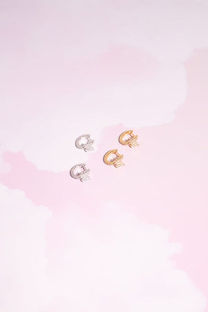 Butterfly Sterling Silver Charm Huggie Earrings