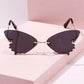 Butterfly Wings Rimless Sunglasses Sunglasses mure + grand Black 