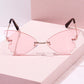 Butterfly Wings Rimless Sunglasses Sunglasses mure + grand Pink 