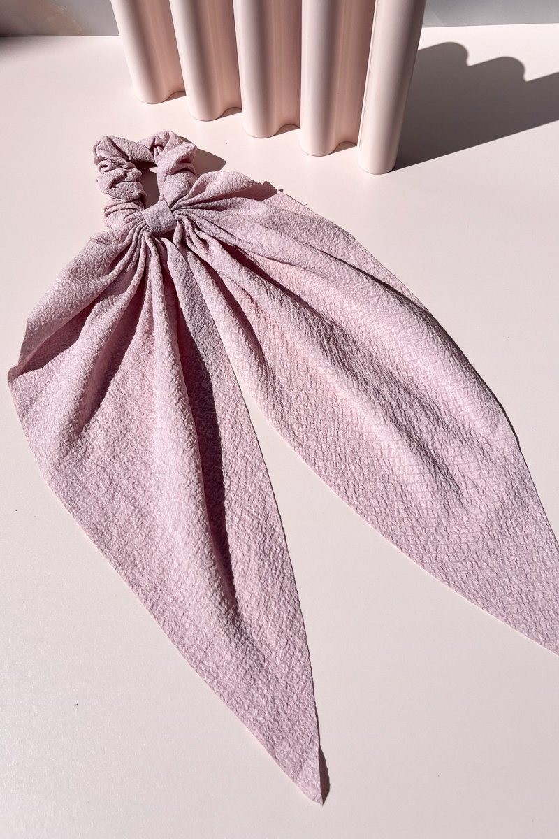 Cascading Bow Scarf Scrunchie Hair Accessory Mulberry & Grand Cotton Candy 