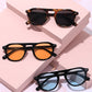 Checked In Round Frame Sunglasses Sunglasses Mure + Grand 
