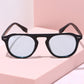 Checked In Round Frame Sunglasses Sunglasses Mure + Grand Black/Blue 