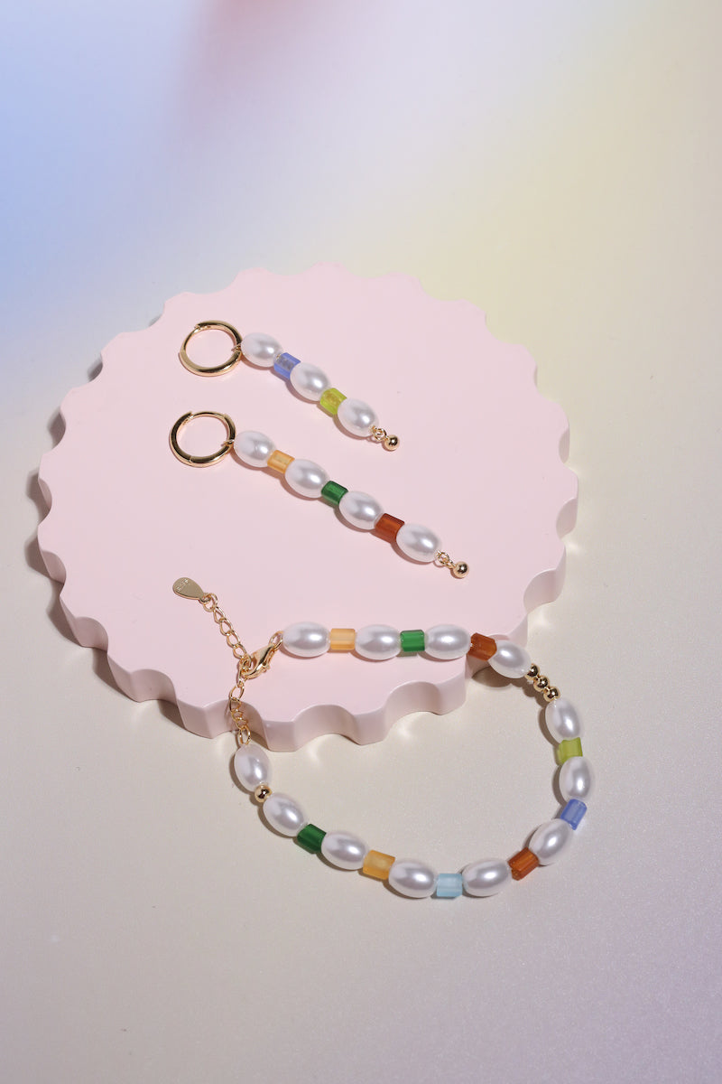 Colorful Pearl Sterling Silver Bracelet Mure + Grand 