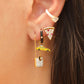 Colorful Stud Sterling Silver Ear Cuff Earrings Mulberry & Grand White 
