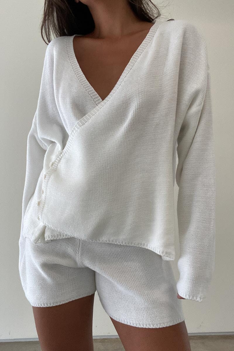 Cozy Sweater and Shorts Set Clothing Et Clet 