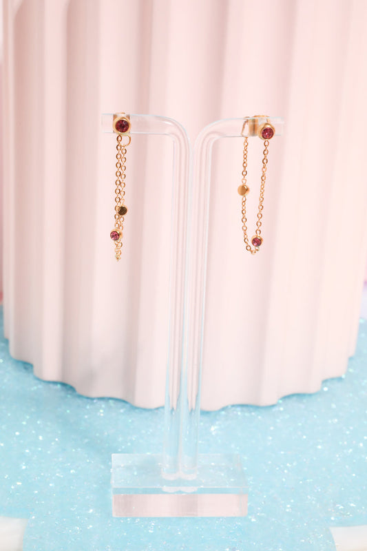 Crystal Chain Link Hoop Earring Earrings Mure + Grand 