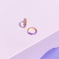 Crystal Enamel Sterling Silver Hoop Huggie Earrings Mulberry & Grand Purple 