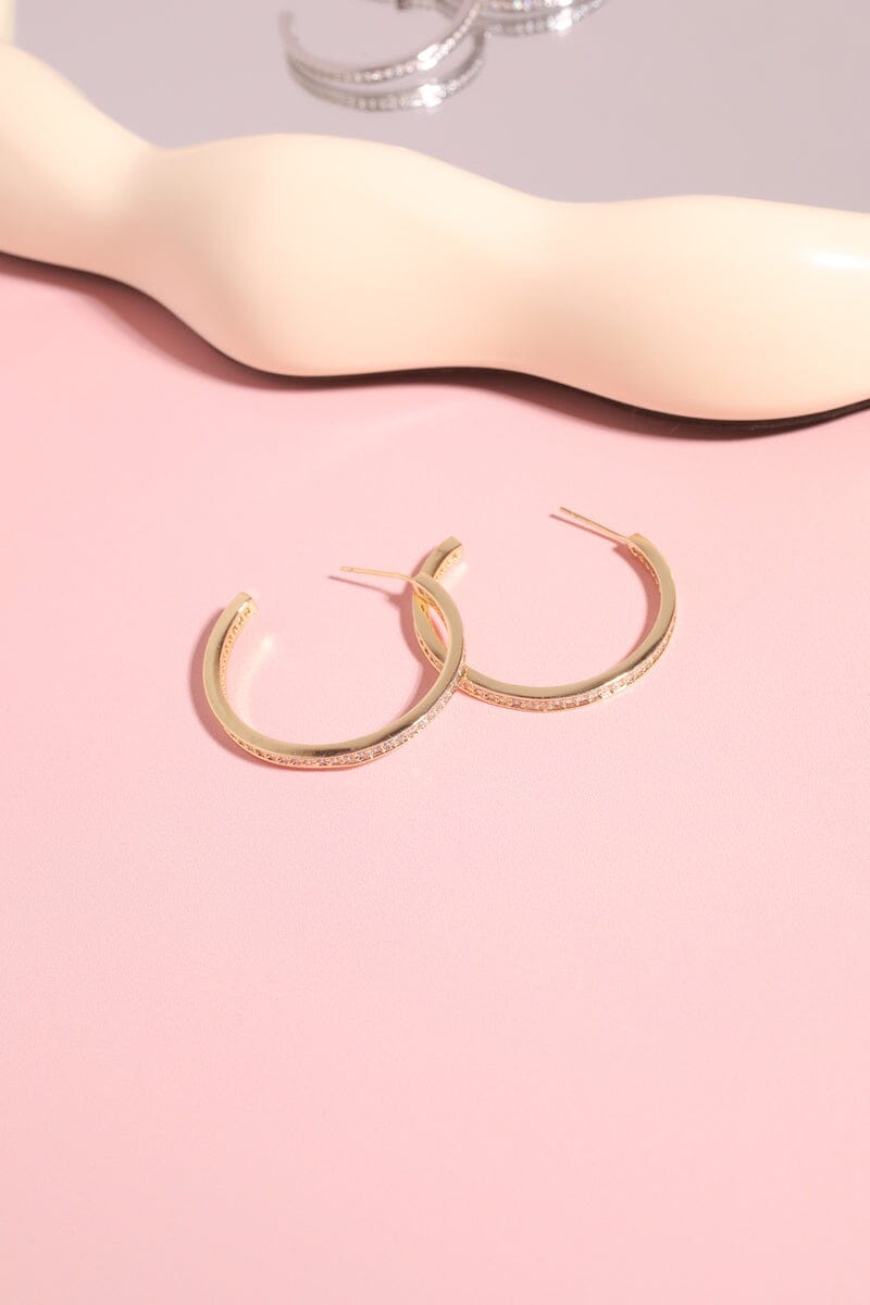 Crystal Hoop Earrings mure + grand Gold 