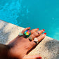 Crystal Peace Sign Stacking Ring Rings Mure + Grand 