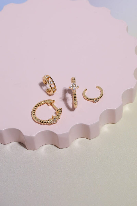 Crystal Sterling Silver Earring Set Earrings Mulberry & Grand 