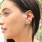 Crystal Sterling Silver Thick Huggies Earrings Mure + Grand 