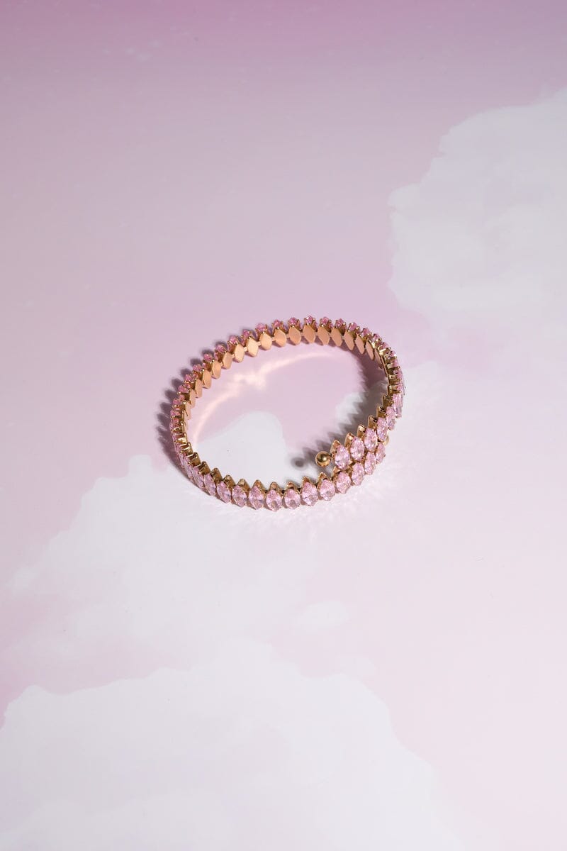 Crystal Wrap Bracelet Bracelet Mure + Grand Pink 