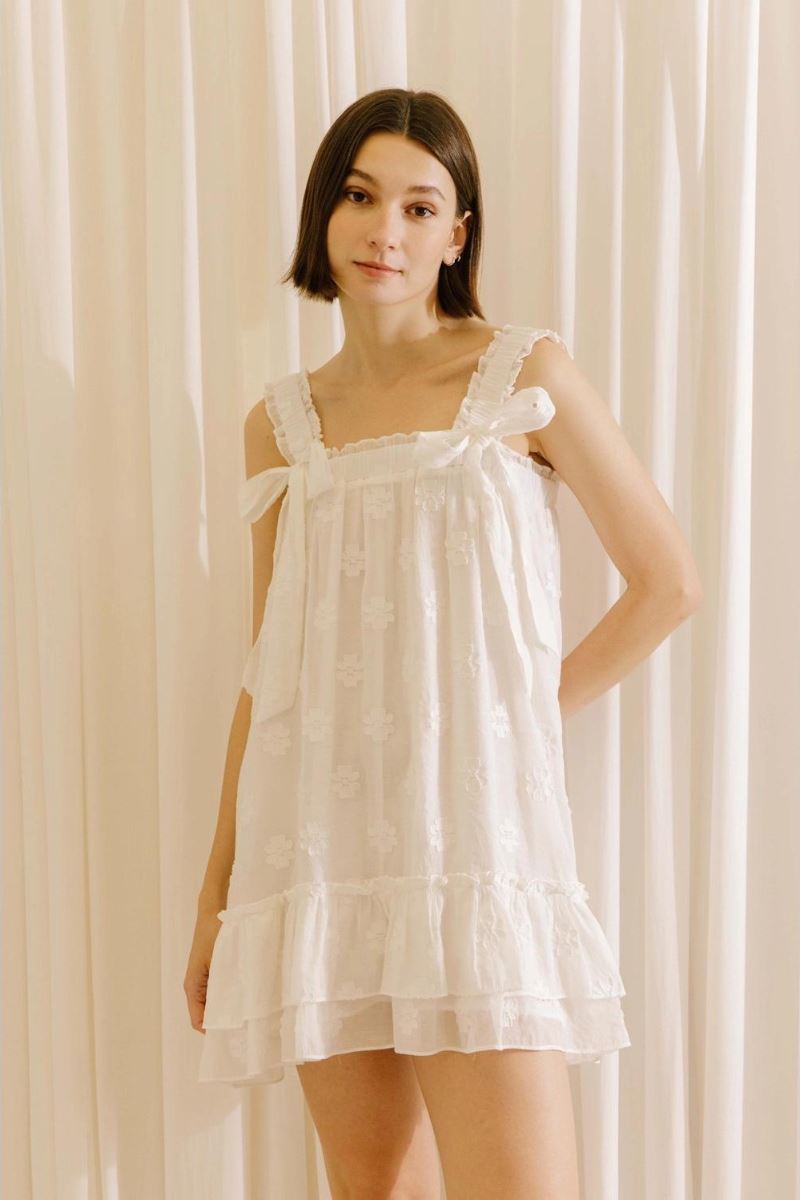 Daisy Bow Trapeze Mini Dress Clothing Storia 