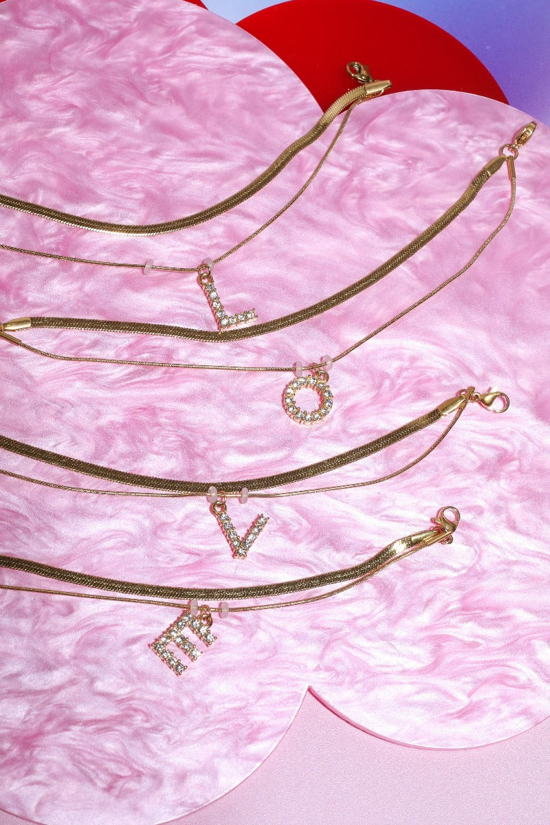 Diamond Charm Initial Bracelet Jewelry Mure + Grand E 