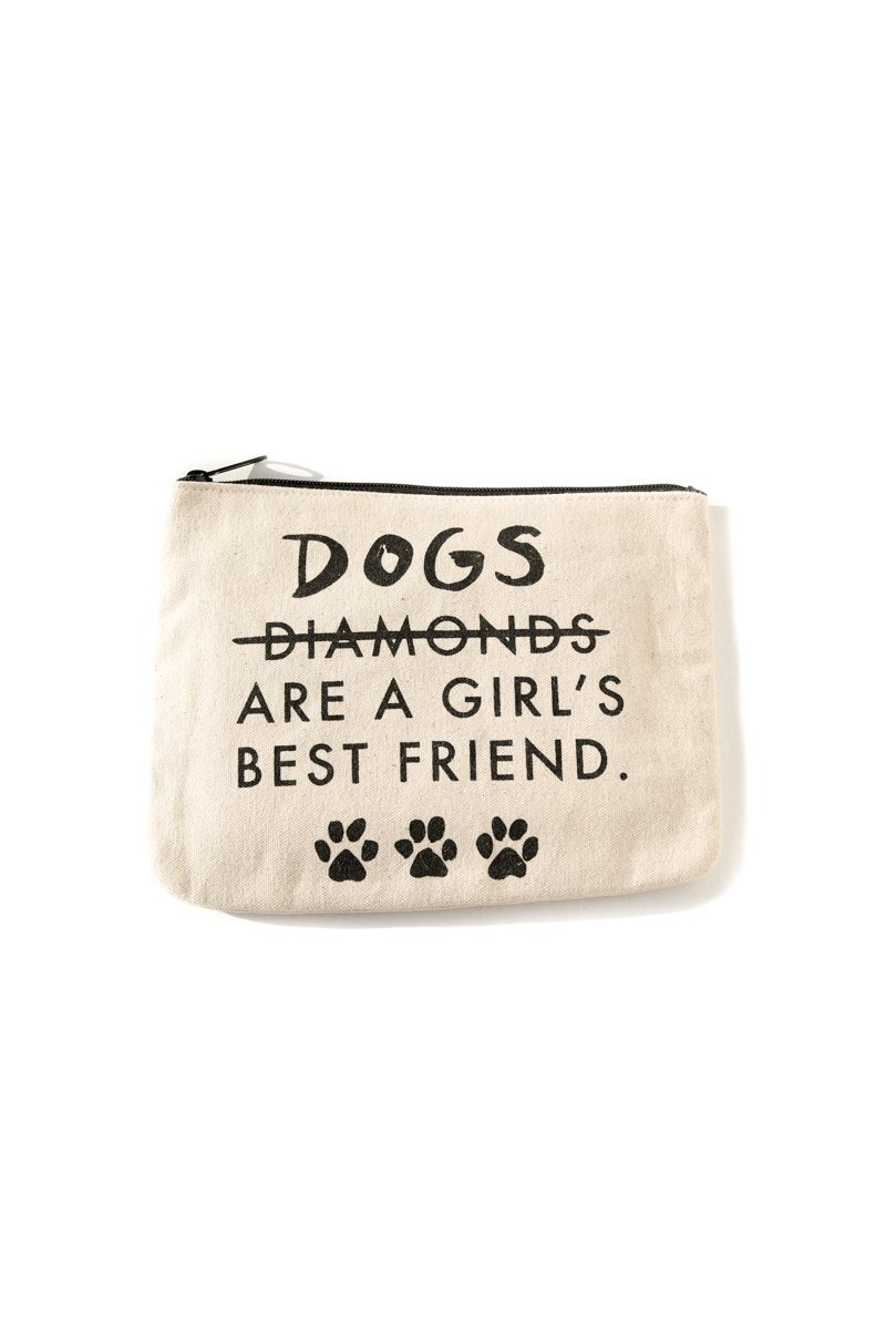 Dogs Are a Girls Best Friend Canvas Pouch Inspirational Canvas Pouch Mulberry & Grand 