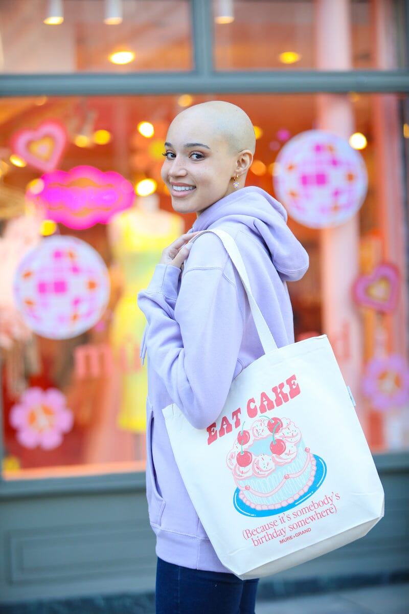 Eat Cake Because It's Someone's Birthday Canvas Tote Bag Canvas Tote Bag Mure + Grand 