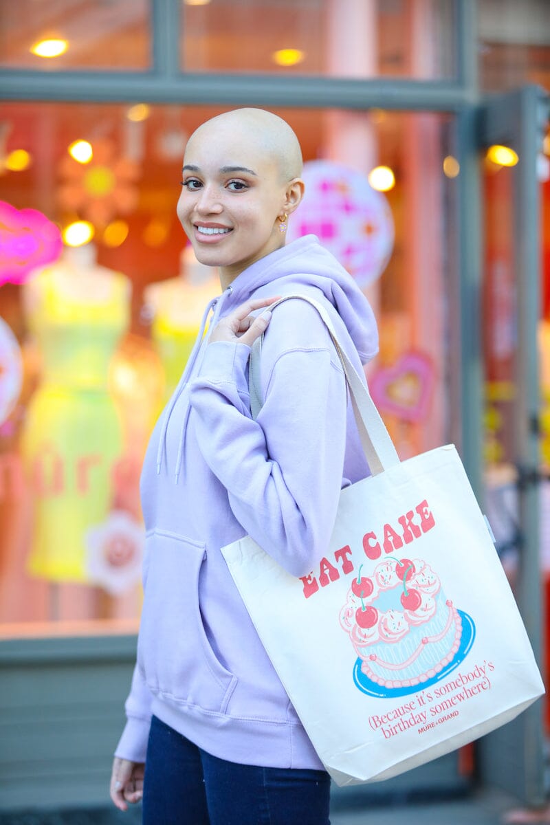Eat Cake Because It's Someone's Birthday Canvas Tote Bag Canvas Tote Bag Mure + Grand 