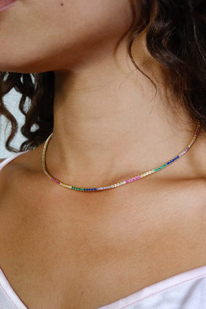 Eliana Crystal Sterling Silver Necklace