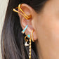 Enamel Heart Chain Drop Sterling Silver Earrings Earrings Mure + Grand Blue 