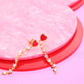 Enamel Heart Chain Drop Sterling Silver Earrings Earrings Mure + Grand Red 