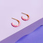 Enamel Sterling Silver Hoop Earrings Earrings Mulberry & Grand Hot Pink 