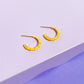 Enamel Sterling Silver Hoop Earrings Earrings Mulberry & Grand Yellow 