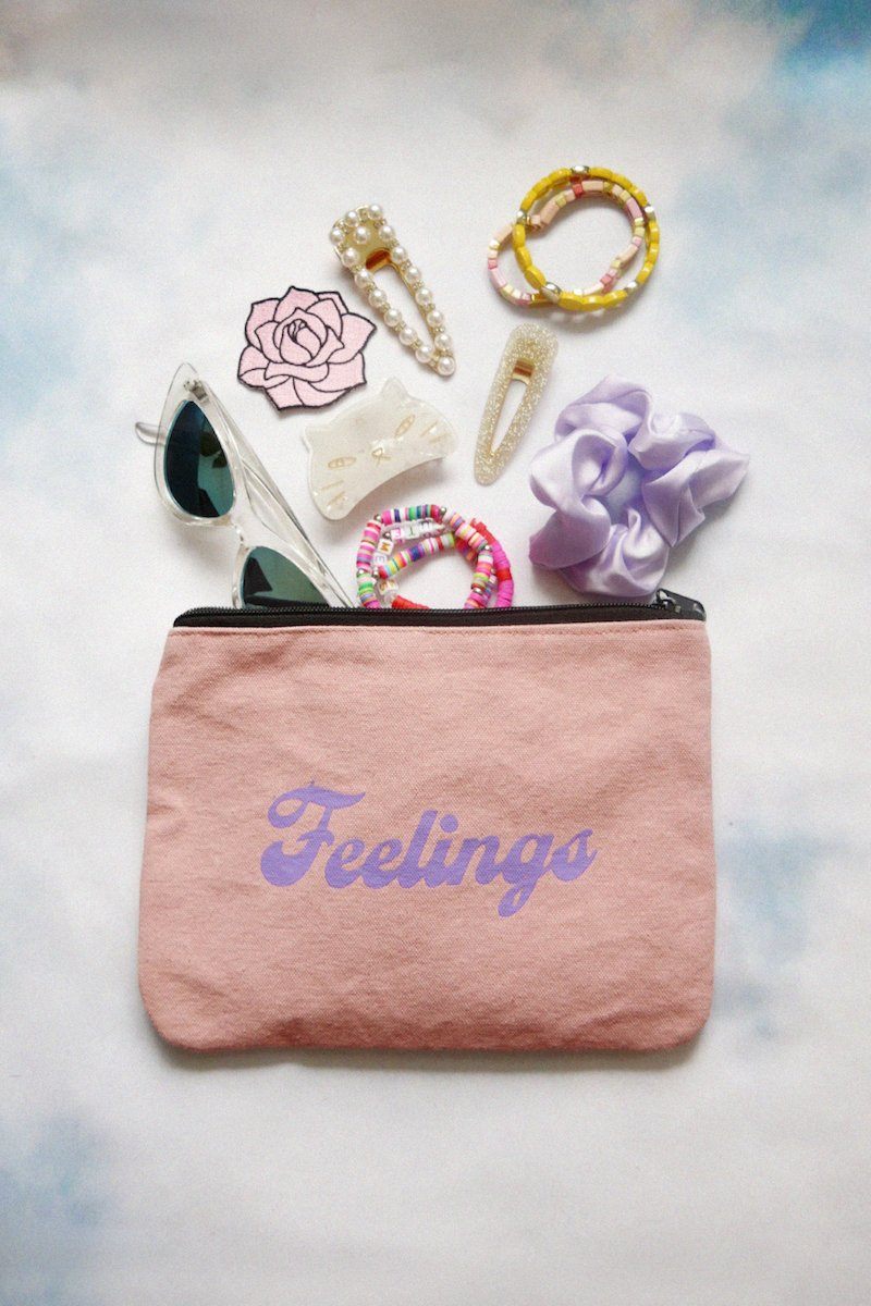 Feelings Canvas Pouch Inspirational Canvas Pouch Mulberry & Grand 