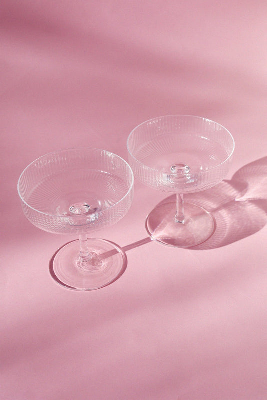 Ferm Living Ripple Champagne Saucers (Set of 2) Home Decor Ferm Living Clear 